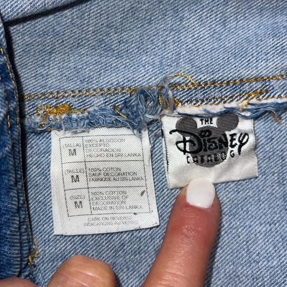 RARE EUC Vintage 90’s Disney Americana Mickey Mouse Flag Denim Jumper Medium - Picture 6 of 9